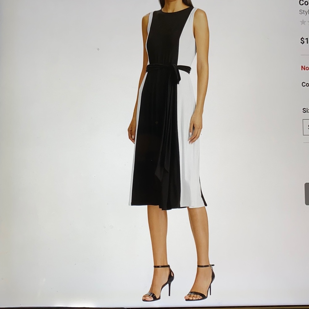 Lauren Ralph Lauren Color-blocked Midi Dress Sz 12